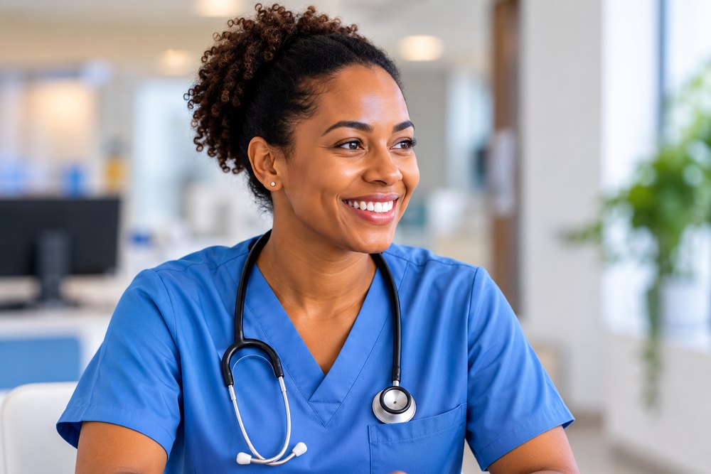 Portrait of Dr. Amina R., Clinic Director at HealthPlus Clinic