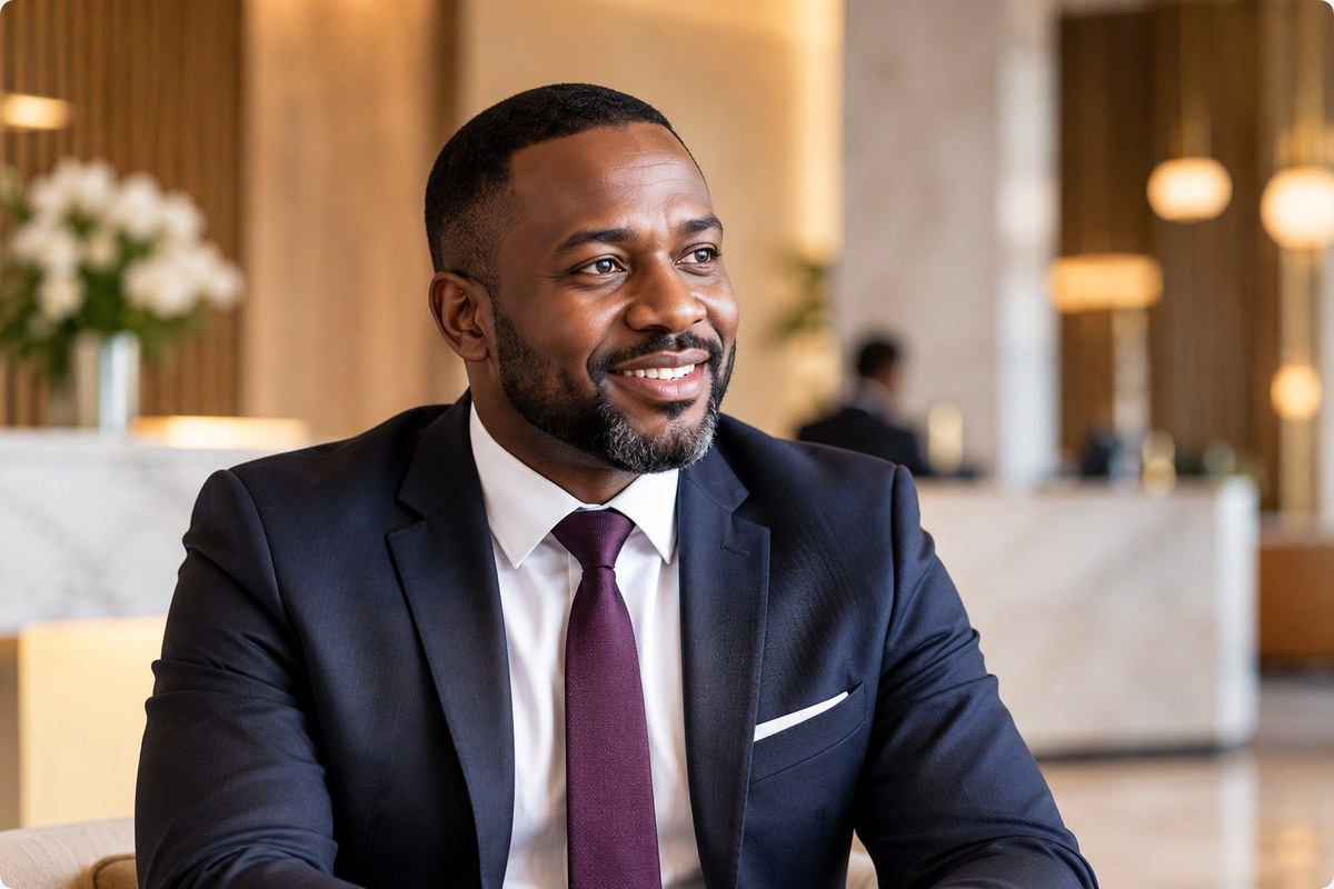 Portrait of Jean-Pierre M., General Manager at Coastal View Hotel
